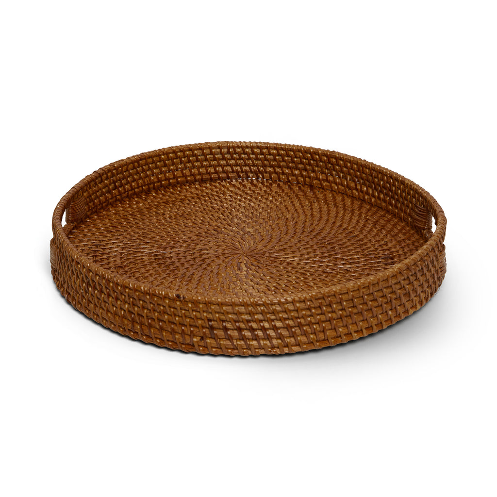 Round Rattan Tray