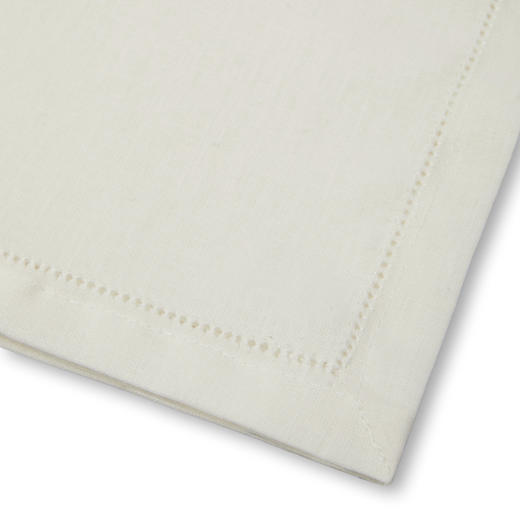 White Hemstitch Napkins, Set of 4