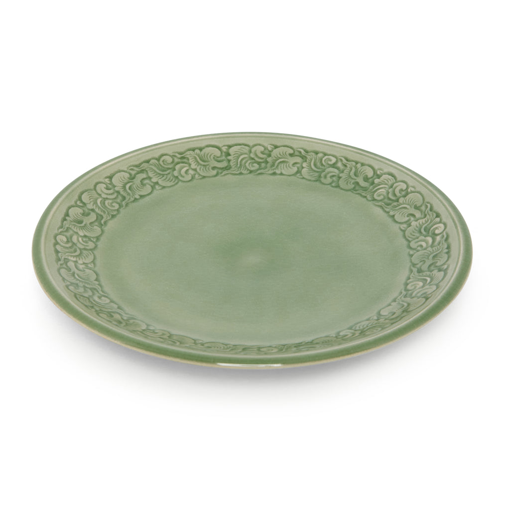 Celadon Plate Carved Edge Kanok - Baan Celadon