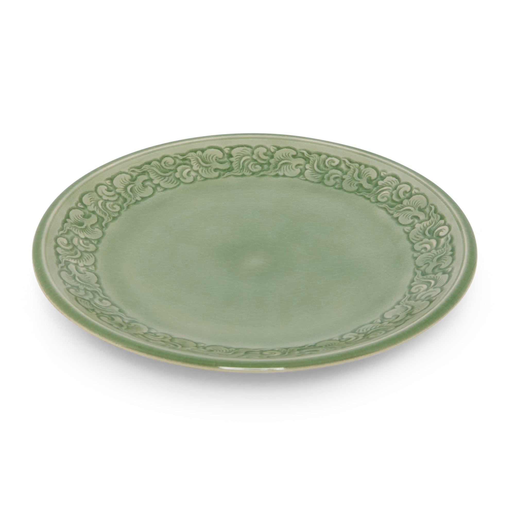 Celadon Plate Carved Edge Kanok - Baan Celadon