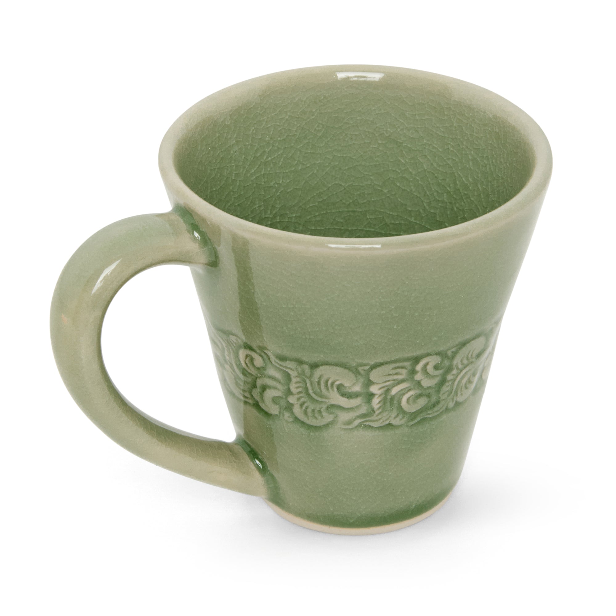 Celadon Mug Carved Edge Kanok - Baan Celadon