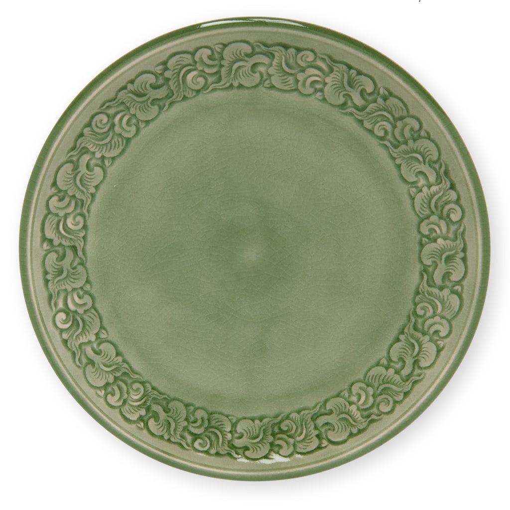 Celadon Plate Carved Edge Kanok - Baan Celadon
