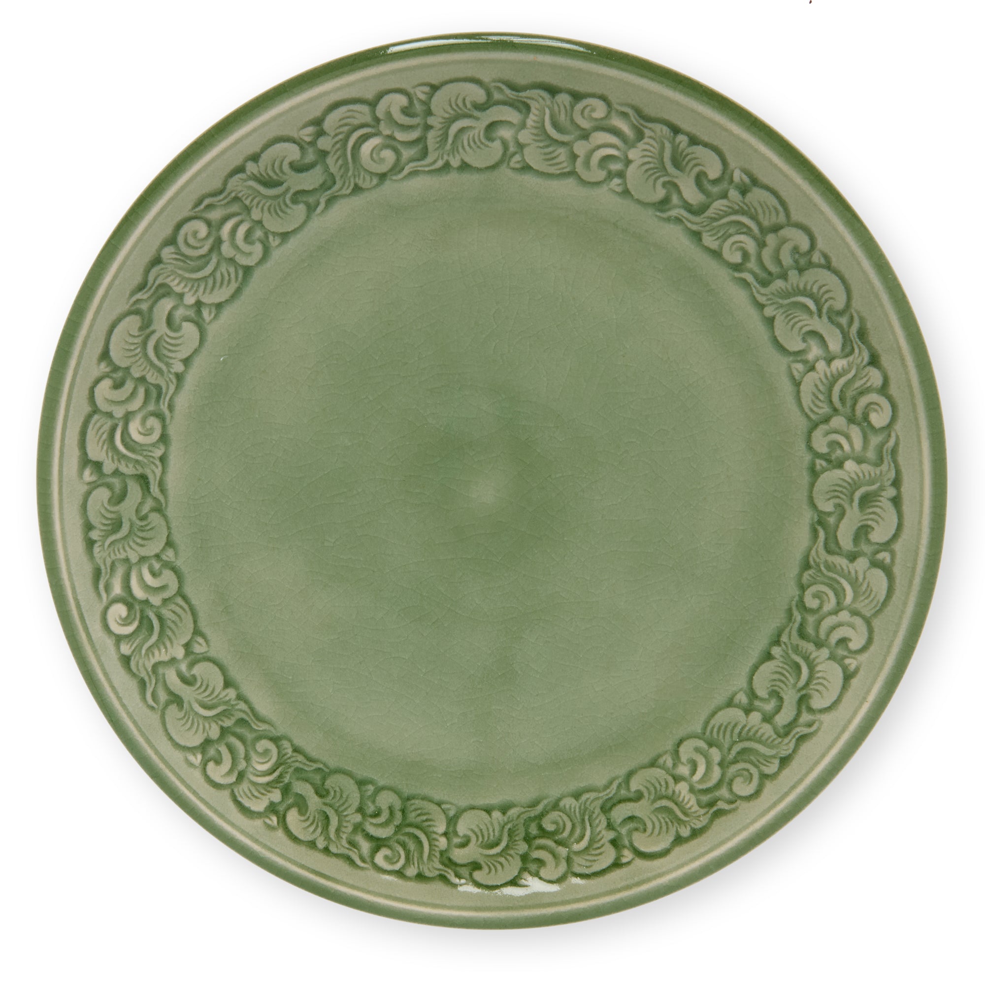 Celadon Plate Carved Edge Kanok - Baan Celadon