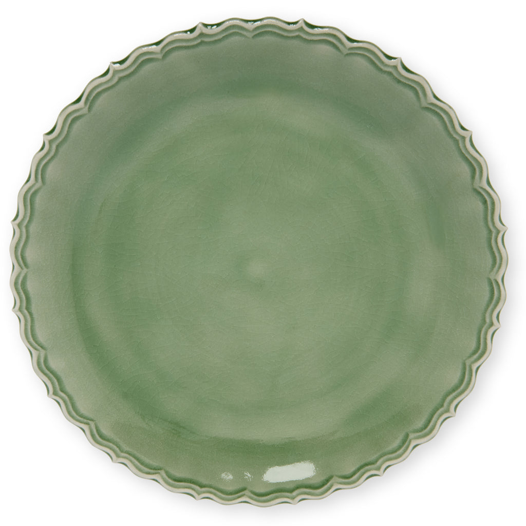 Celadon Plate Large Curved Rim - Baan Celadon