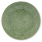 Celadon Plate Large Carved Pudtan - Baan Celadon