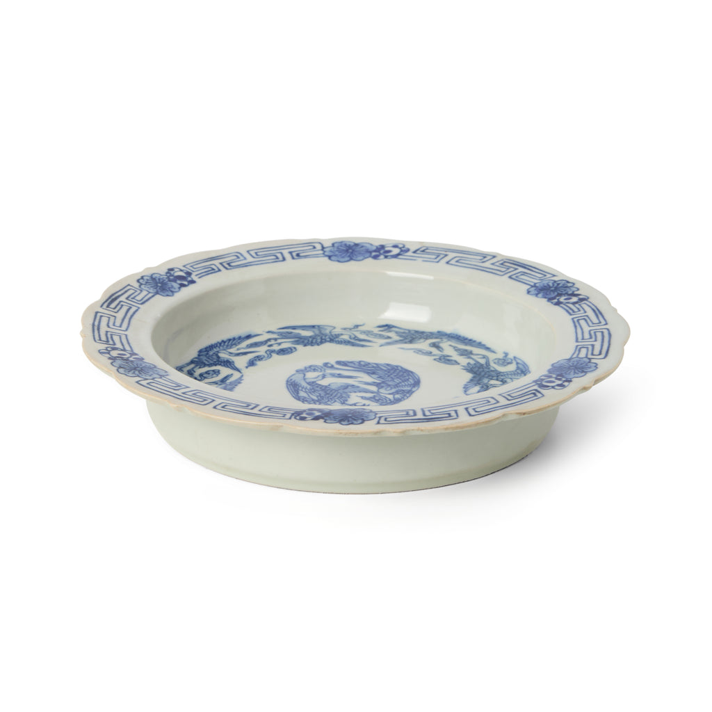 Blue and White Bird Motif Plate
