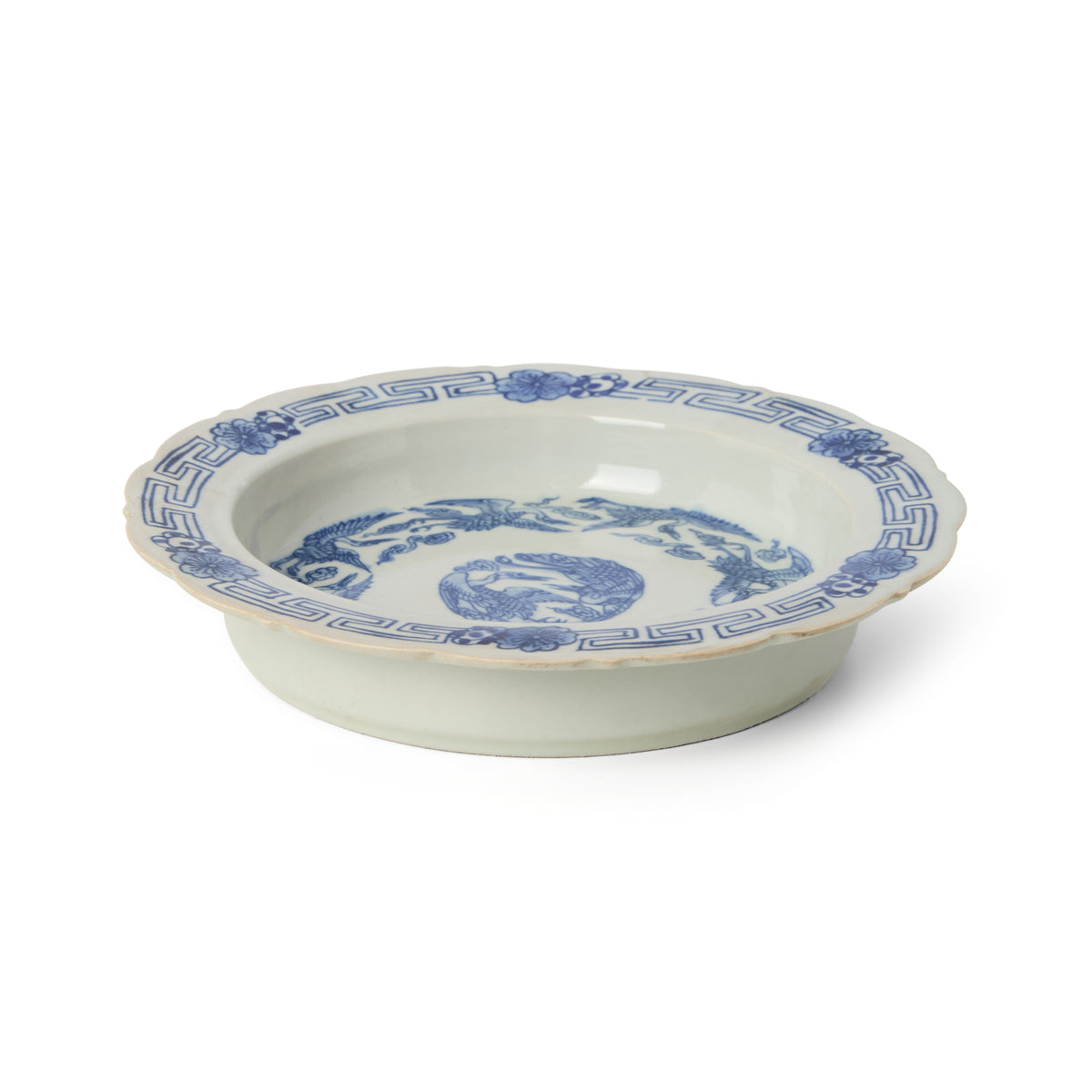 Blue and White Bird Motif Plate