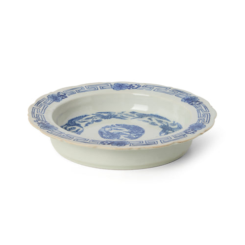 Blue and White Bird Motif Plate