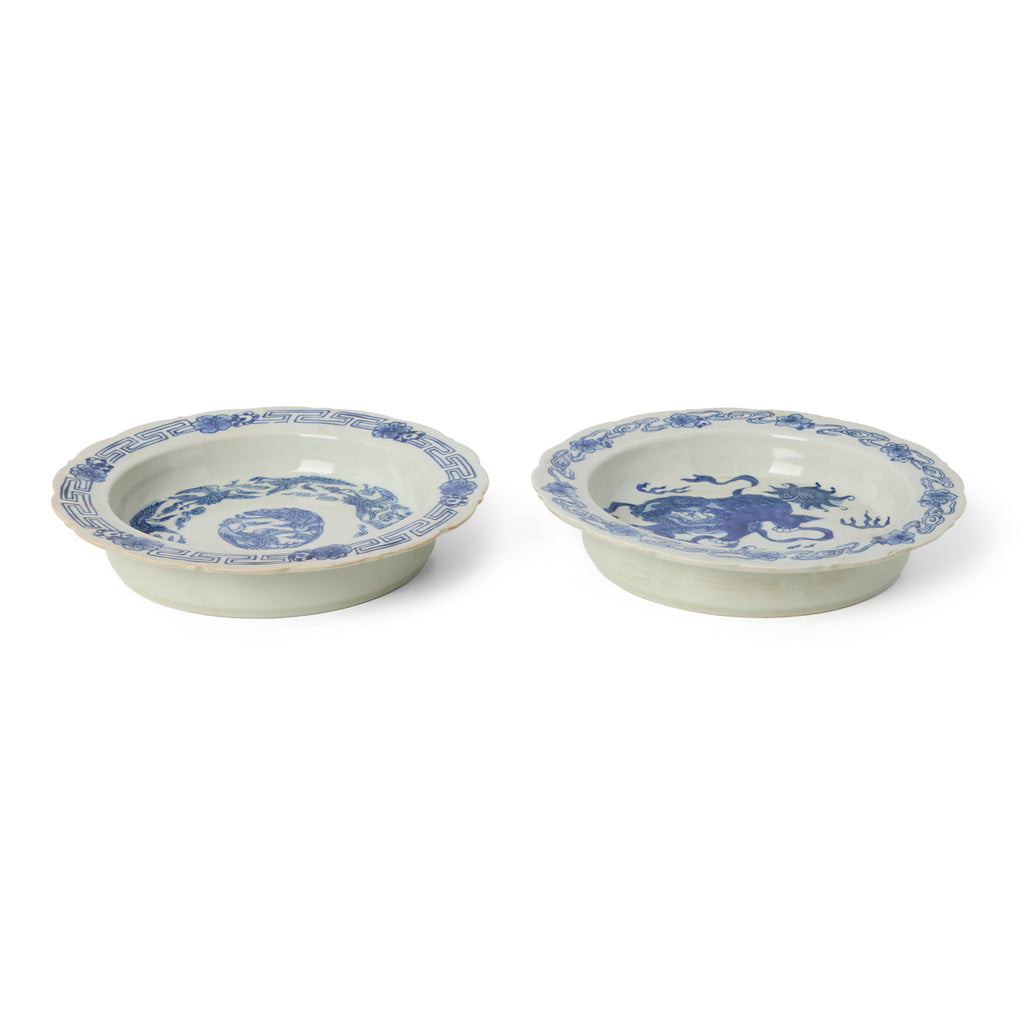 Blue and White Lion Motif Plate