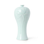 Floral Celadon Tapered Statement Vase
