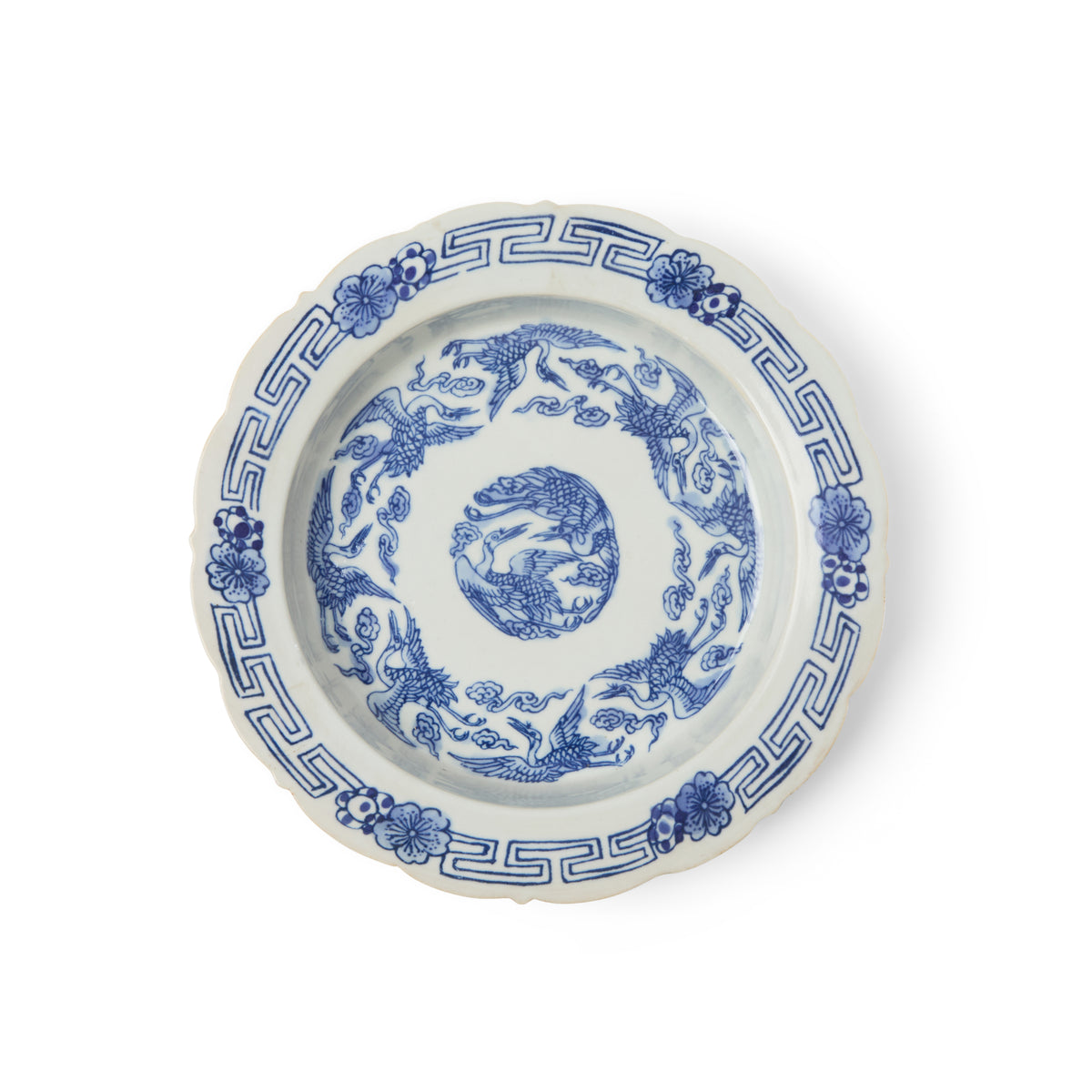 Blue and White Bird Motif Plate