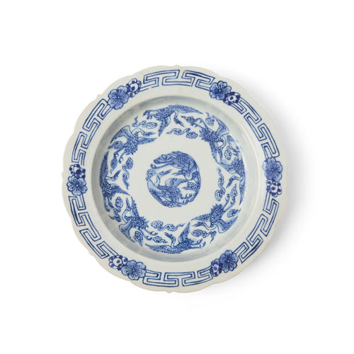 Blue and White Bird Motif Plate