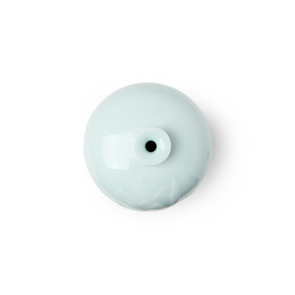 Floral Celadon Tapered Statement Vase