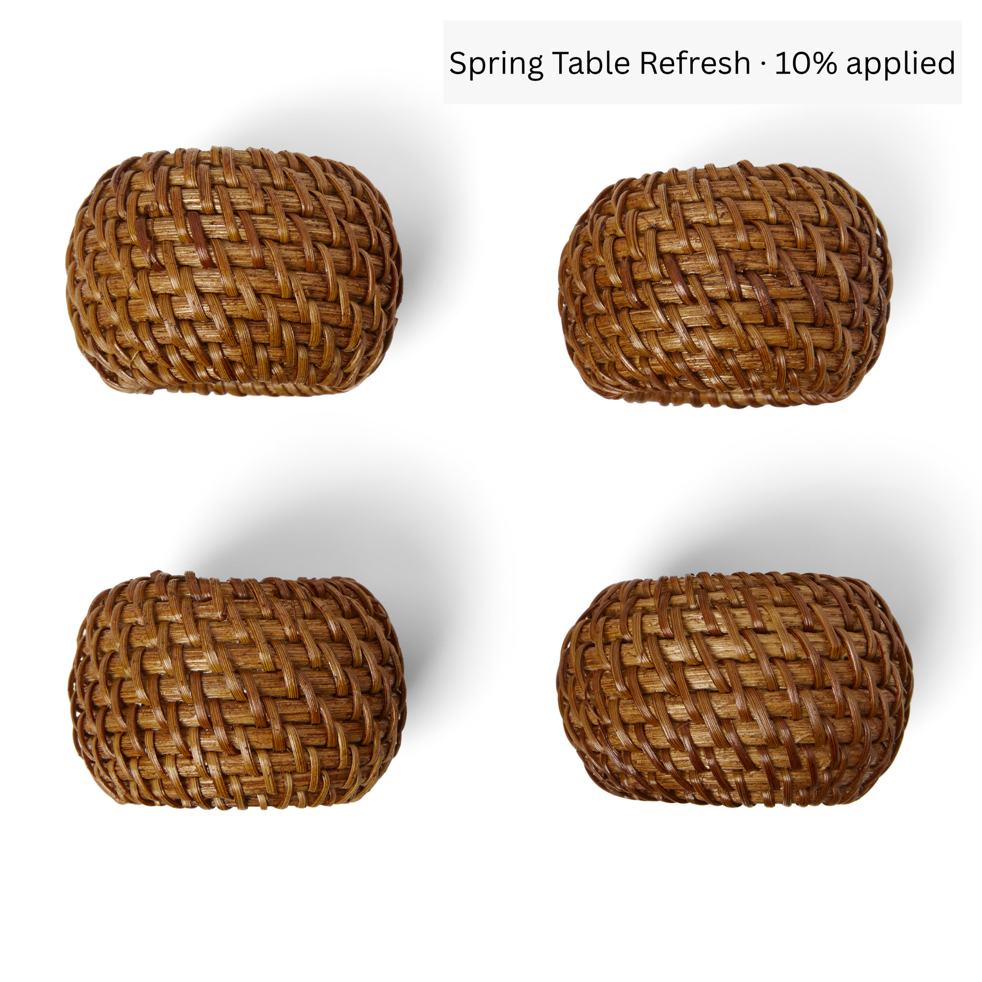 Rattan Napkin Rings, Set of 4