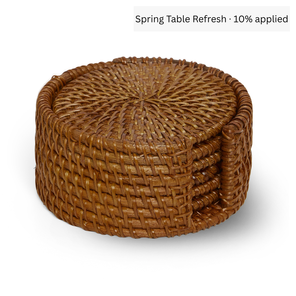 Rattan Coasters, Set of 6