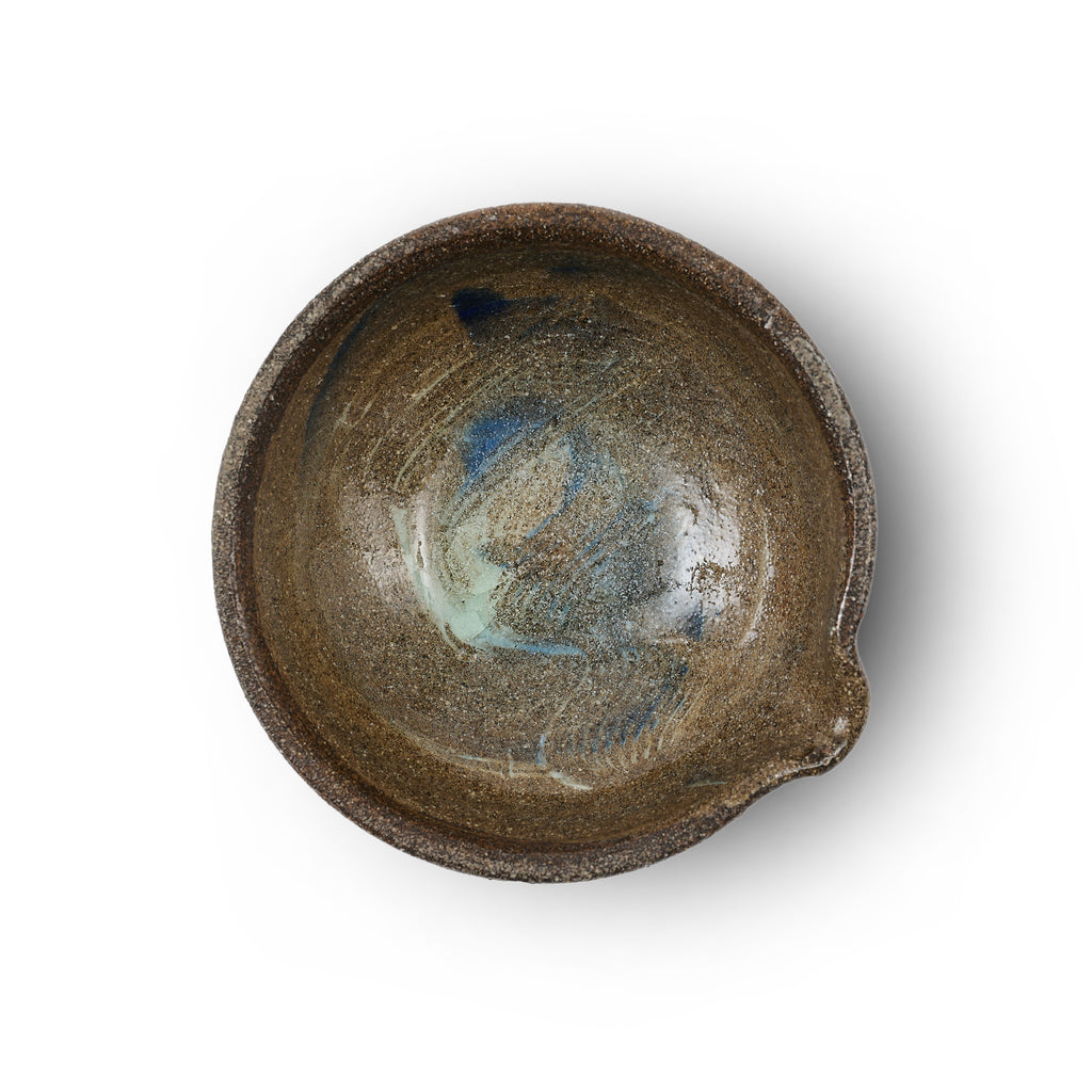 Stoneware Pouring Bowl with Blue Glaze - Shu Na Law