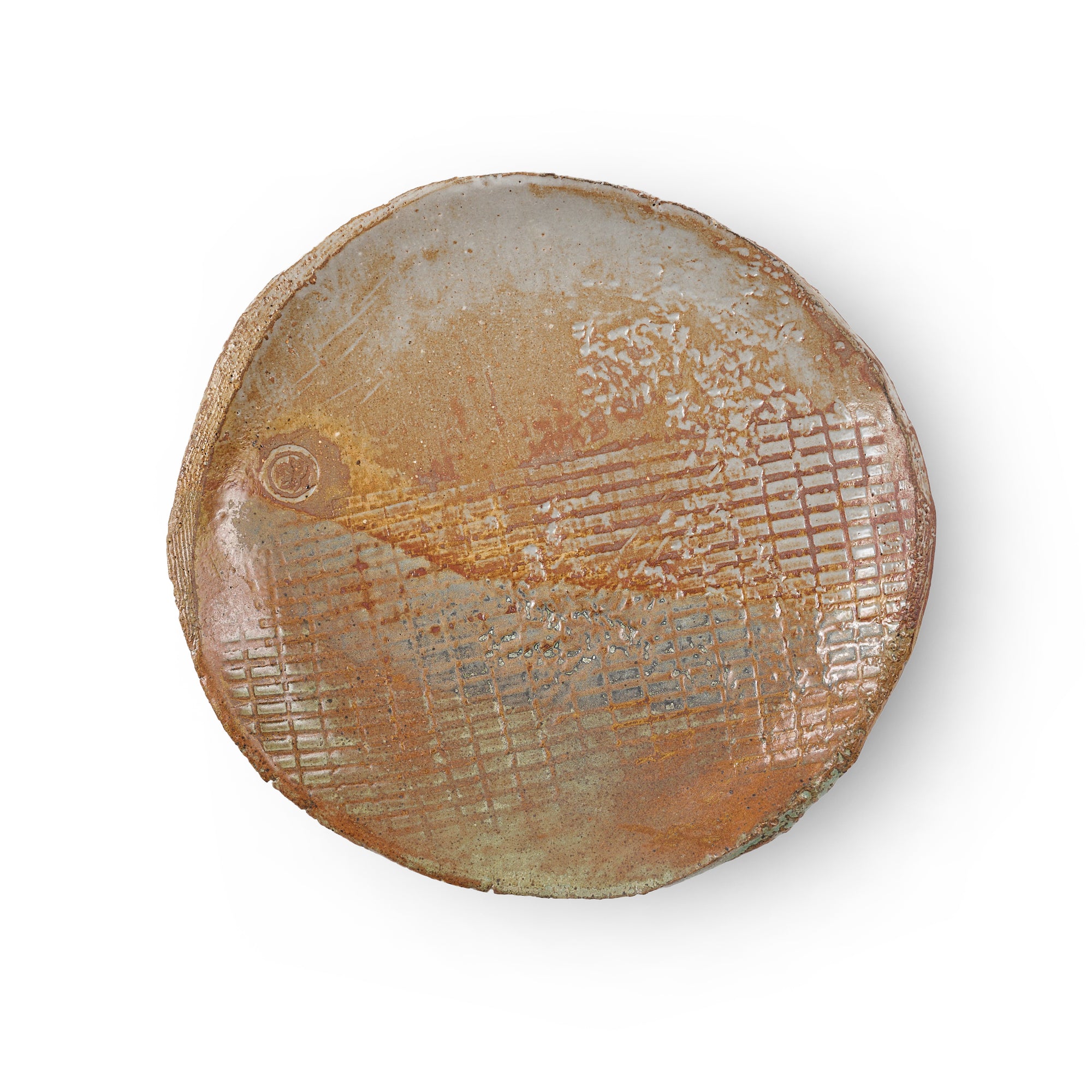 Stoneware Plate with Crosshatch Texture - Shu Na Law
