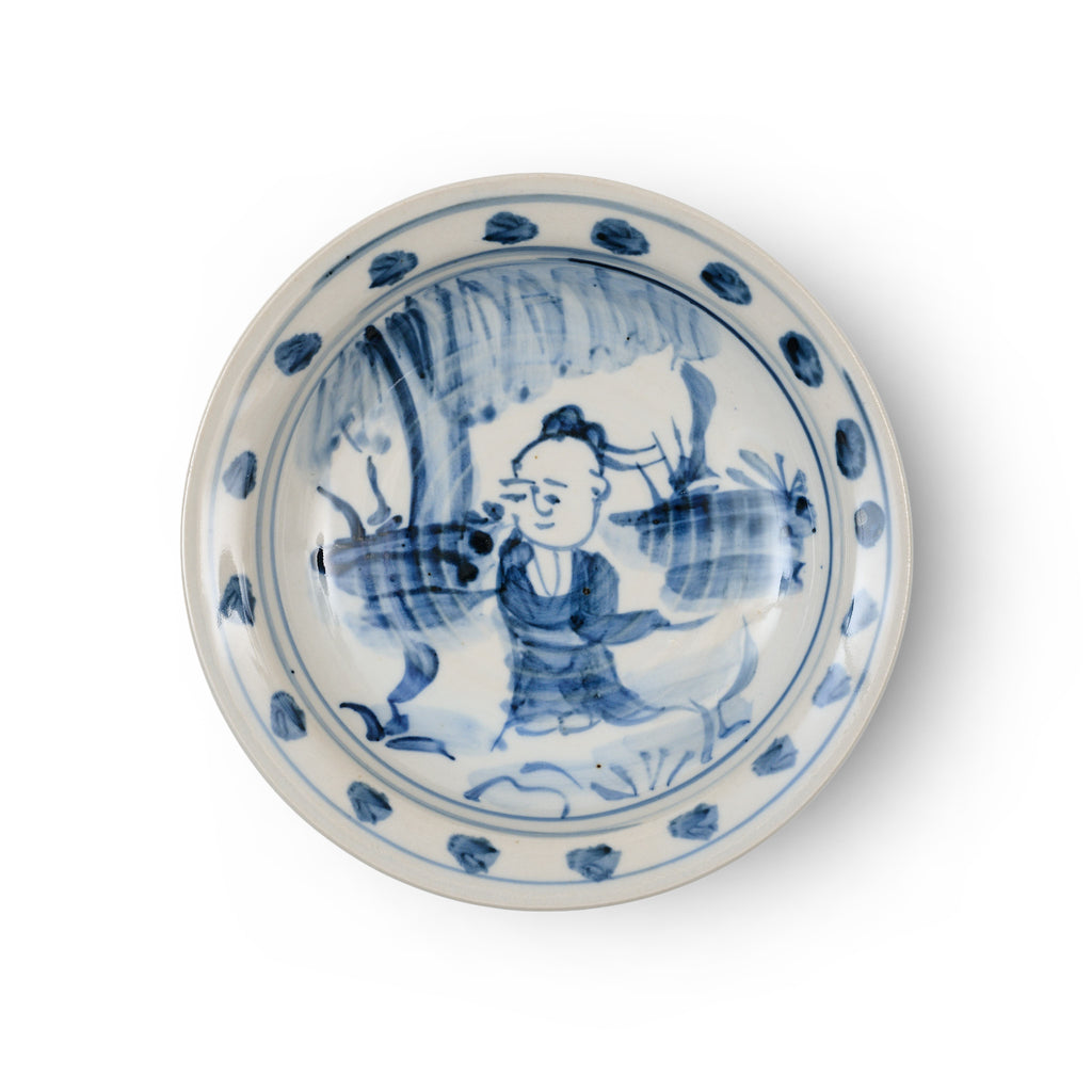 Porcelain Chinoiserie Man Motif Plate