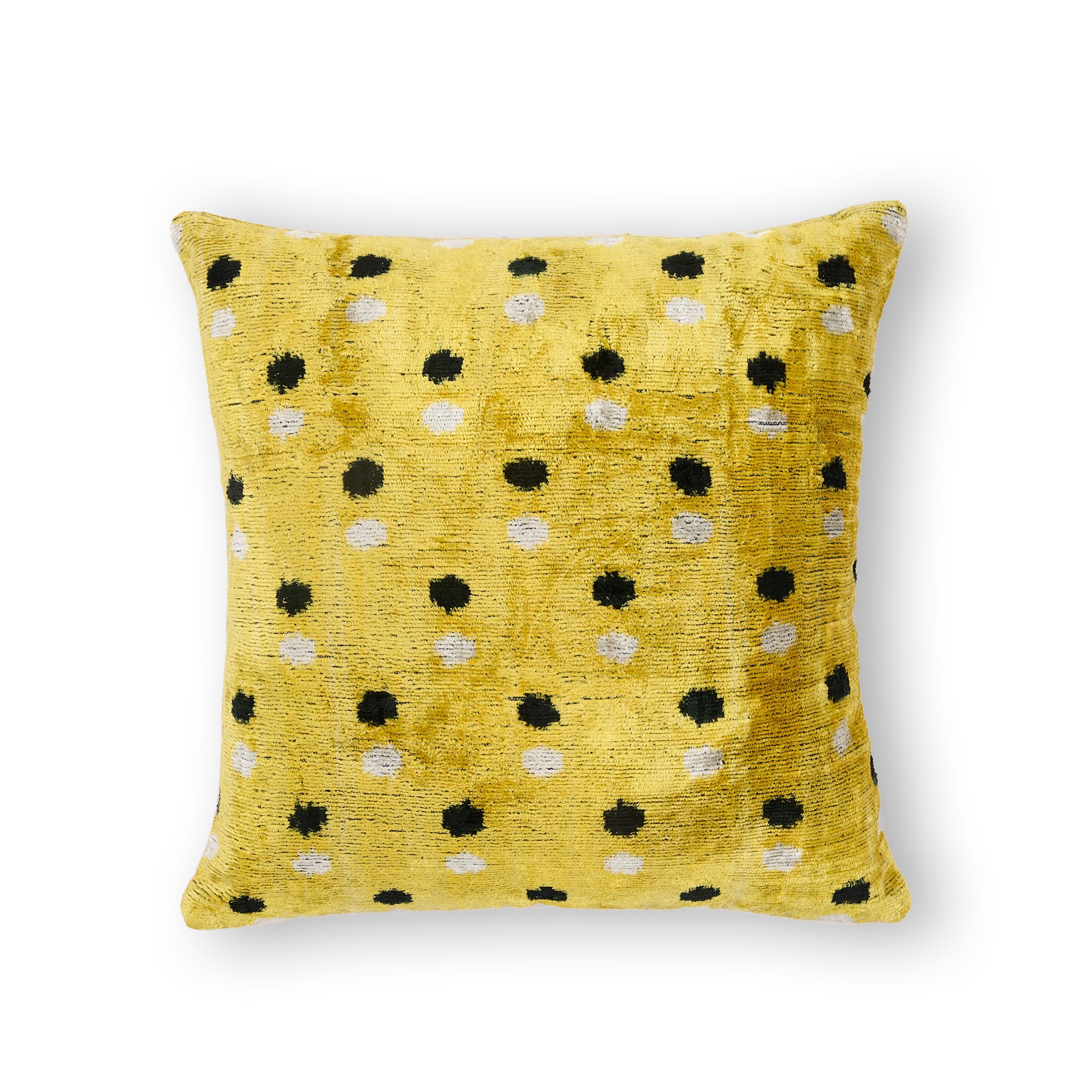 Safran Velvet Ikat Cushion Cover