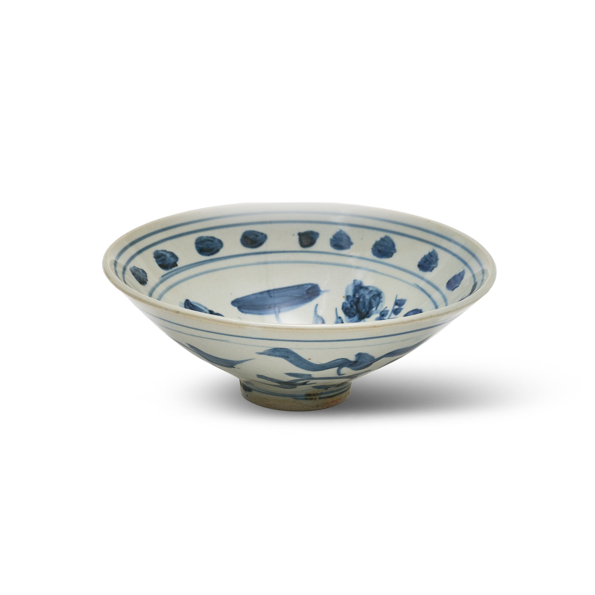 Porcelain Chinoiserie Lily Motif Bowl