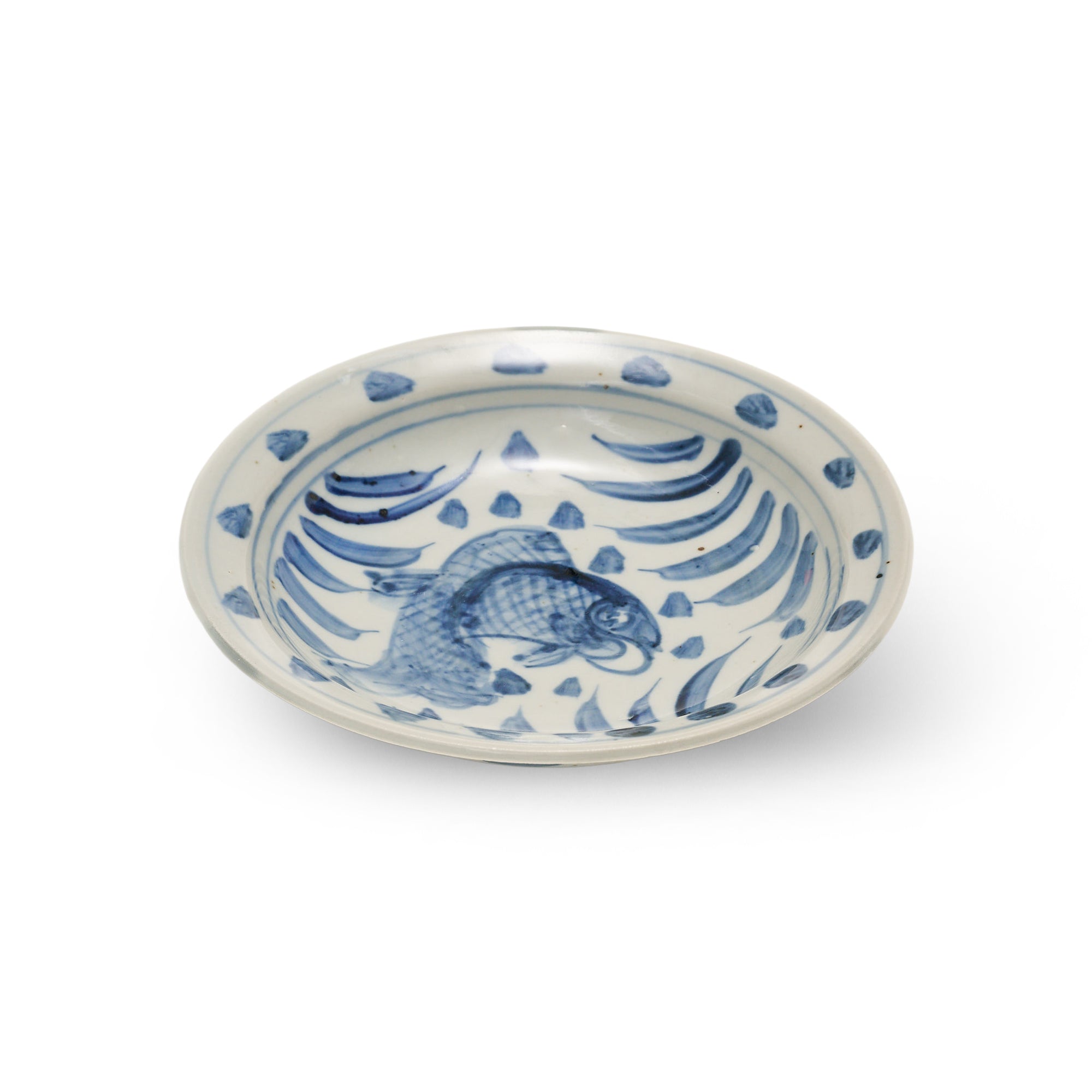Porcelain Chinoiserie Fish Motif Plate