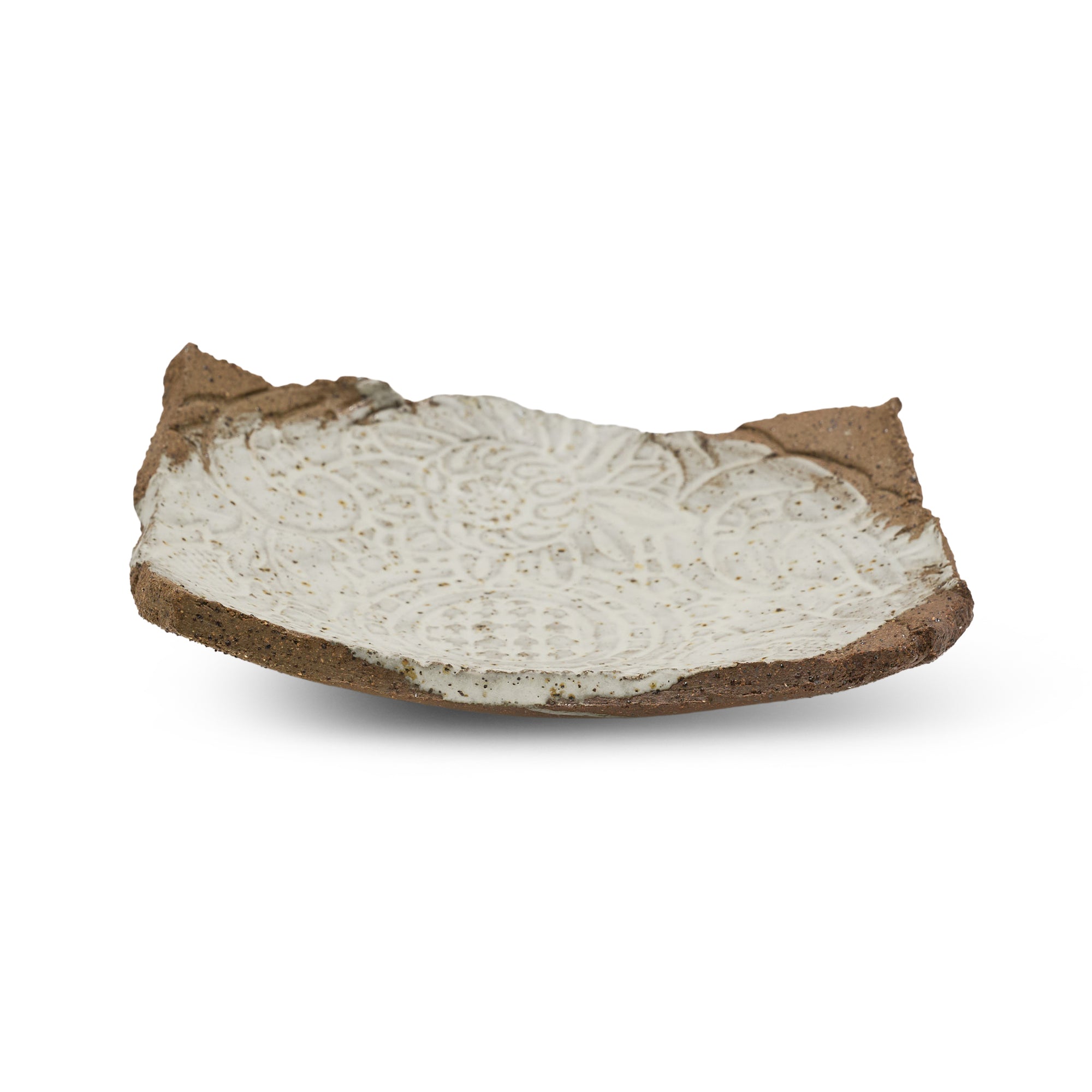 Textured Stoneware Plate with Patterned Glaze - Shu Na Law