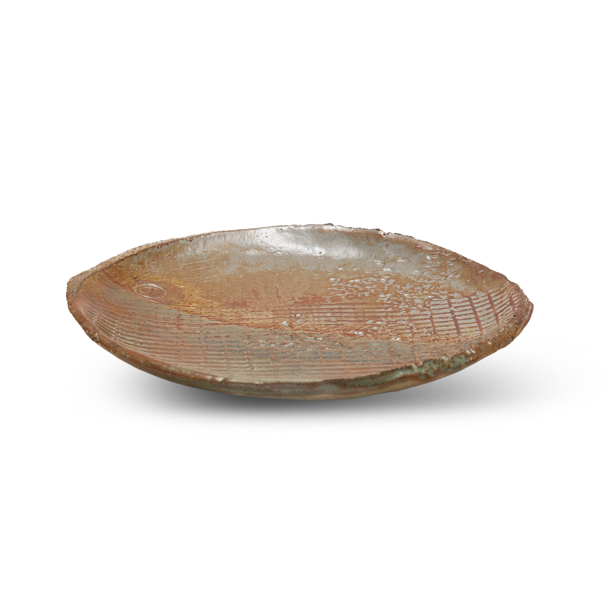 Stoneware Plate with Crosshatch Texture - Shu Na Law