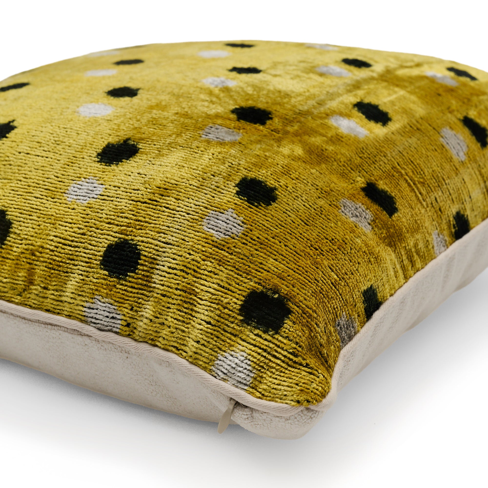 Safran Velvet Ikat Cushion Cover