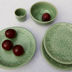 Celadon Plate Carved Edge Kanok - Baan Celadon